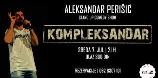 KOMPLEKSANDAR –Aleksandar Perišić ove srede u Kuglašu Kompleksandar